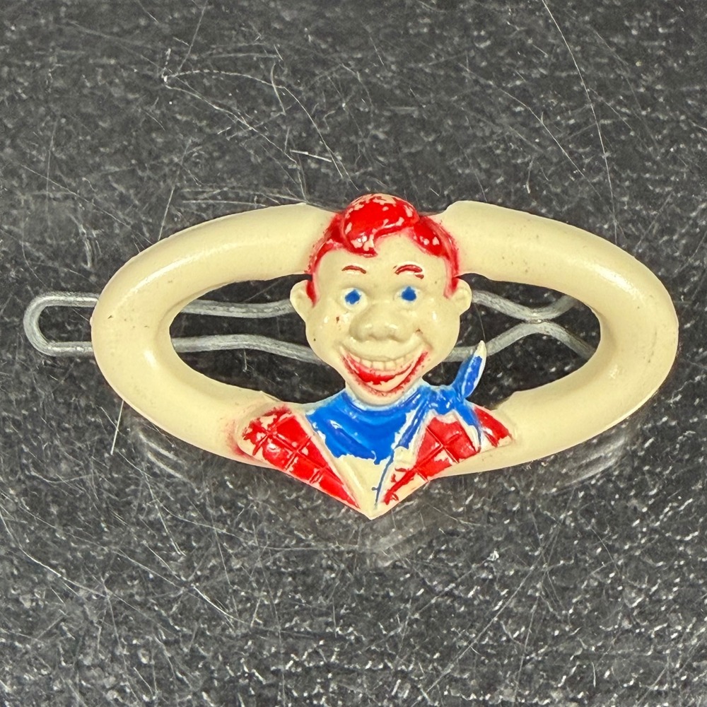 Vintage Howdy Doody Plastic Hair Clip Barrette 1950s Cowboy TV Character